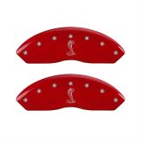 MGP 4 Caliper Covers Engraved Front & Rear Tiffany Snake Red finish silver ch thumbnail 1