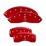 MGP 4 Caliper Covers Engraved Front & Rear Tiffany Snake Red finish silver ch thumbnail 4