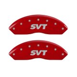MGP 4 Caliper Covers Engraved Front & Rear SVT Red finish silver ch thumbnail 1