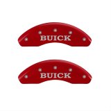 MGP 4 Caliper Covers Engraved Front Buick Engraved Rear Buick Shield Red finish silver ch thumbnail 1