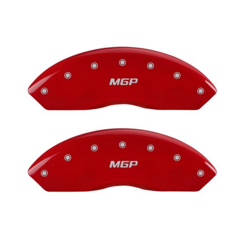 MGP 4 Caliper Covers Engraved Front & Rear MGP Red finish silver ch thumbnail 1