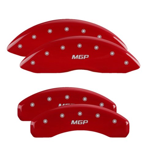 MGP 4 Caliper Covers Engraved Front & Rear MGP Red finish silver ch thumbnail 2