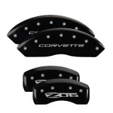 MGP 4 Caliper Covers Engraved Front C5/Corvette Engraved Rear C5/Z06 Black finish silver ch thumbnail 3