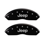 MGP Front set 2 Caliper Covers Engraved Front JEEP Black finish silver ch thumbnail 4