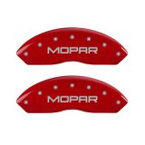 MGP Front set 2 Caliper Covers Engraved Front MOPAR Red finish silver ch thumbnail 2