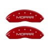 MGP Front set 2 Caliper Covers Engraved Front MOPAR Red finish silver ch thumbnail 7