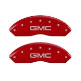 MGP Front set 2 Caliper Covers Engraved Front GMC Red finish silver ch thumbnail 2