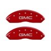 MGP Front set 2 Caliper Covers Engraved Front GMC Red finish silver ch thumbnail 7
