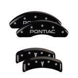 MGP 4 Caliper Covers Engraved Front Pontiac Engraved Rear Arrow Black finish silver ch thumbnail 3