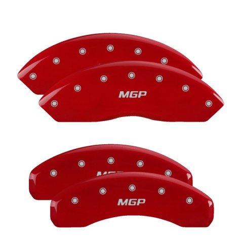 MGP 4 Caliper Covers Engraved Front & Rear MGP Red finish silver ch thumbnail 5
