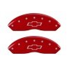 MGP Front set 2 Caliper Covers Engraved Front Bowtie Red finish silver ch thumbnail 7