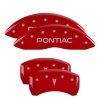 MGP 4 Caliper Covers Engraved Front Pontiac Engraved Rear Arrow Red finish silver ch thumbnail 5