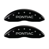 MGP 4 Caliper Covers Engraved Front & Rear Pontiac Black finish silver ch thumbnail 1