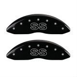 MGP 4 Caliper Covers Engraved Front & Rear Classic/SS Black finish silver ch thumbnail 1
