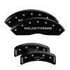 MGP 4 Caliper Covers Engraved Front Mustang Engraved Rear Pony Black finish silver ch thumbnail 5