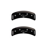 MGP 4 Caliper Covers Engraved Front Mustang Engraved Rear Pony Black finish silver ch thumbnail 7