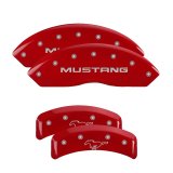 MGP 4 Caliper Covers Engraved Front Mustang Engraved Rear Pony Red finish silver ch thumbnail 2