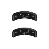 MGP 4 Caliper Covers Engraved Front Mustang Engraved Rear Pony Red finish silver ch thumbnail 7
