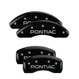 MGP 4 Caliper Covers Engraved Front & Rear Pontiac Black finish silver ch thumbnail 3