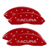MGP 4 Caliper Covers Engraved Front & Rear Acura Red finish silver ch thumbnail 3