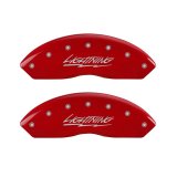 MGP 4 Caliper Covers Engraved Front & Rear Lightning Red finish silver ch thumbnail 1