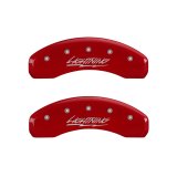 MGP 4 Caliper Covers Engraved Front & Rear Lightning Red finish silver ch thumbnail 3