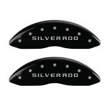 MGP 4 Caliper Covers Engraved Front & Rear Silverado Black finish silver ch thumbnail 7