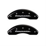 MGP 4 Caliper Covers Engraved Front & Rear Impala Black finish silver ch thumbnail 1