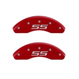 MGP 4 Caliper Covers Engraved Front & Rear Monte Carlo style/SS Red finish silver ch thumbnail 1
