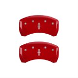 MGP 4 Caliper Covers Engraved Front Lincoln Engraved Rear Star logo Red finish silver ch thumbnail 2