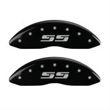 MGP 4 Caliper Covers Engraved Front & Rear Silverado style/SS Black finish silver ch thumbnail 1