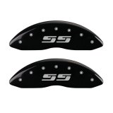 MGP 4 Caliper Covers Engraved Front & Rear Silverado style/SS Black finish silver ch thumbnail 7