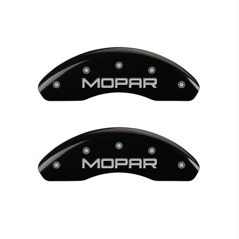MGP 4 Caliper Covers Engraved Front & Rear MOPAR Black finish silver ch thumbnail 1