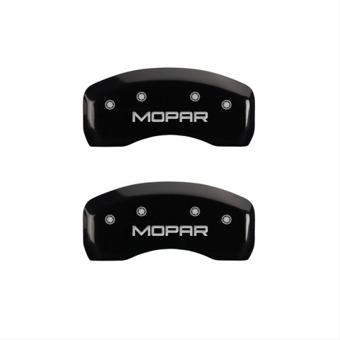 MGP 4 Caliper Covers Engraved Front & Rear MOPAR Black finish silver ch thumbnail 2