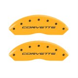 MGP 4 Caliper Covers Engraved Front C5/Corvette Engraved Rear C5/Z06 Yellow finish black ch thumbnail 1
