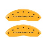 MGP 4 Caliper Covers Engraved Front C5/Corvette Engraved Rear C5/Z06 Yellow finish black ch thumbnail 4