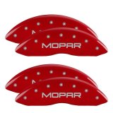 MGP 4 Caliper Covers Engraved Front & Rear MOPAR Red finish silver ch thumbnail 2