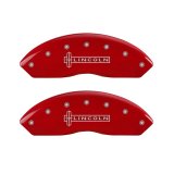 MGP 4 Caliper Covers Engraved Front Lincoln Engraved Rear Star logo Red finish silver ch thumbnail 7