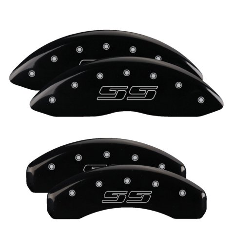 MGP 4 Caliper Covers Engraved Front & Rear Avalanche style/SS Black finish silver ch thumbnail 5