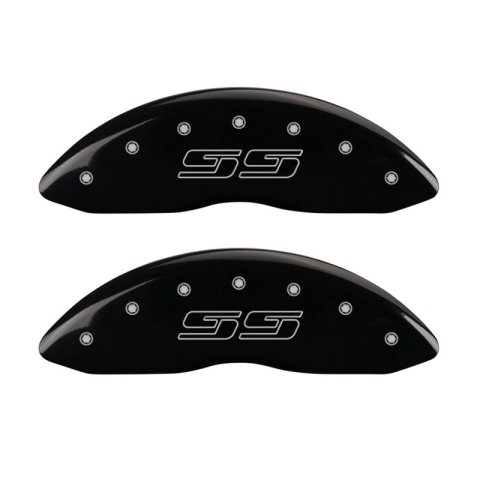 MGP 4 Caliper Covers Engraved Front & Rear Avalanche style/SS Black finish silver ch thumbnail 7