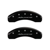MGP 4 Caliper Covers Engraved Front & Rear Avalanche Black finish silver ch thumbnail 6