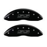 MGP 4 Caliper Covers Engraved Front & Rear Avalanche style/SS Black finish silver ch thumbnail 1
