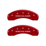MGP 4 Caliper Covers Engraved Front & Rear Escalade Red finish silver ch thumbnail 2