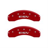 MGP 4 Caliper Covers Engraved Front Escalade Engraved Rear ESV Red finish silver ch thumbnail 2