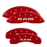MGP 4 Caliper Covers Engraved Front & Rear RAM Red finish silver ch thumbnail 3