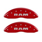 MGP 4 Caliper Covers Engraved Front & Rear RAM Red finish silver ch thumbnail 5
