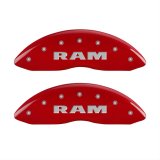 MGP 4 Caliper Covers Engraved Front RAM Engraved Rear RAMHEAD Red finish silver ch thumbnail 1