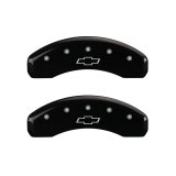 MGP 4 Caliper Covers Engraved Front & Rear Bowtie Black finish silver ch thumbnail 6