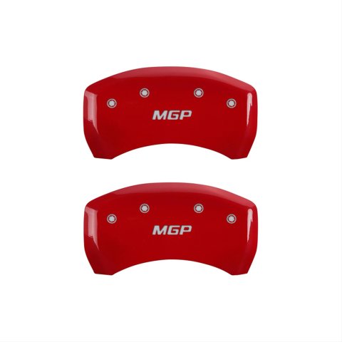 MGP 4 Caliper Covers Engraved Front & Rear MGP Red finish silver ch thumbnail 2