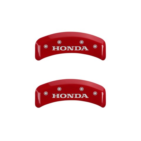 MGP 4 Caliper Covers Engraved Front & Rear Honda Red finish silver ch thumbnail 1